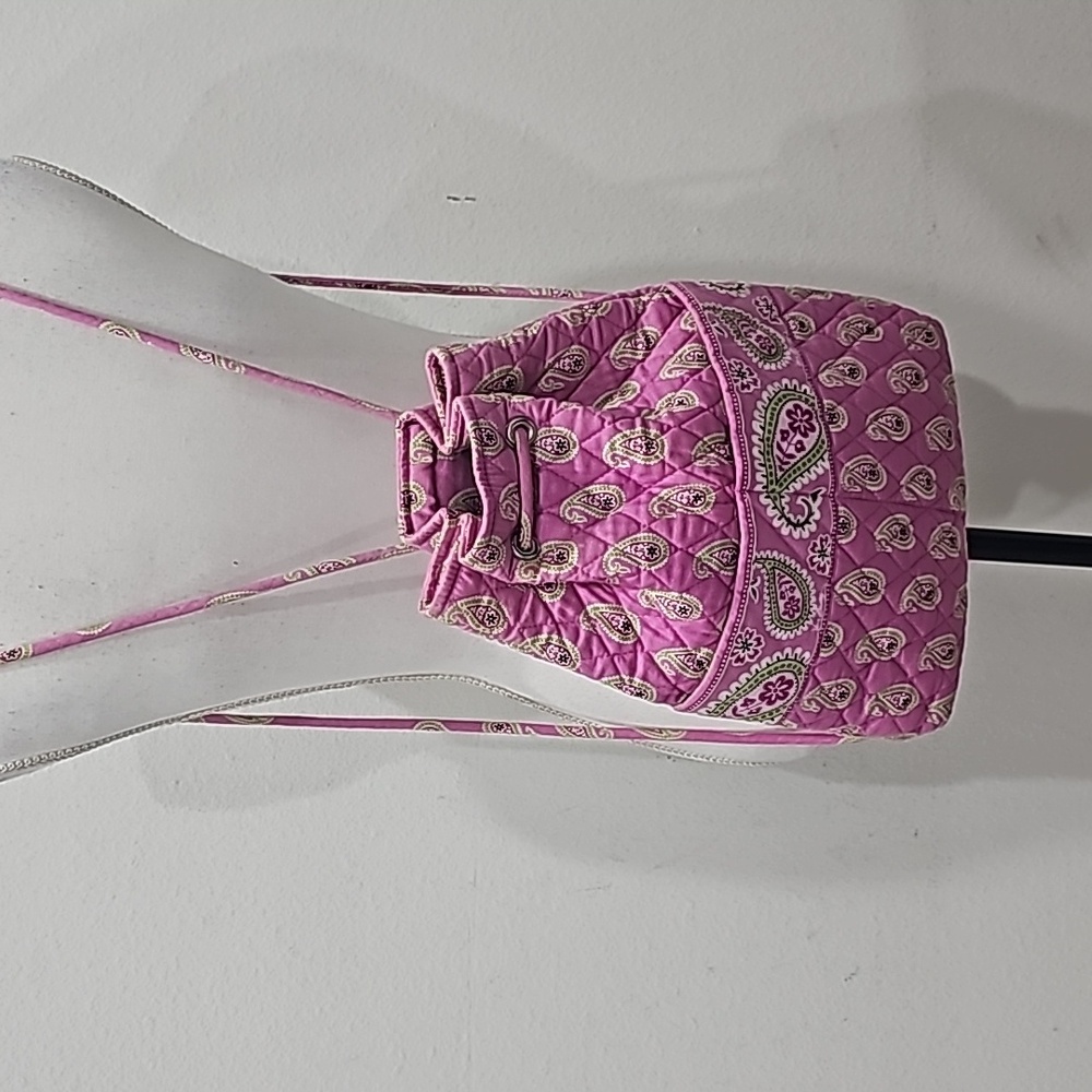 Vera Bradley  Pink Pasely Drawstring Backpack purse